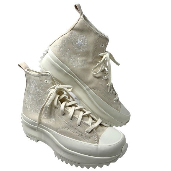 Converse Run Star Hike Platform Sneakers Men's Shoes Skate Canvas Ivory A02078C - Picture 2 of 8